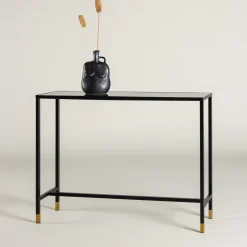 Nohr Sidetables|Sidetable Shaindy Marmerlook, 100cm Zwart