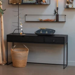 WOOOD Bureaus|Sidetables|Sidetable Silas 140cm, kleur Zwart