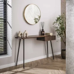 LifestyleFurn Sidetables|Sidetable/Kaptafel Alania Acaciahout, 120cm Massief acacia bruin