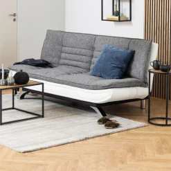 Bendt Slaapbank|Slaapbanken, Slaapstoelen & Vouwbedden|Slaapbank Oliver PU-leder / textiel, kleur grijs Lichtgrijs