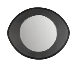 Dutchbone Zwarte Spiegels|Organische Spiegels|Spiegel Aren Mangohout, 55 x 47cm Zwart
