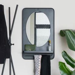 ZILT Zwarte Spiegels|Spiegel Jaros Met 1 plank, 80 x 50cm