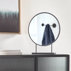 Kave Home Zwarte Spiegels|Ronde Spiegels|Spiegel Libia 45 x 36cm, kleur Zwart