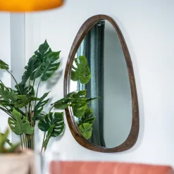 By-Boo Zwarte Spiegels|Organische Spiegels|Spiegel Plecto Mangohout 120 x 70cm, Organisch