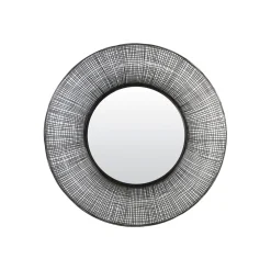 Light & Living Zwarte Spiegels|Ronde Spiegels|Spiegel Samat Ø89cm