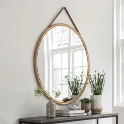 MUST Living Ronde Spiegels|Spiegel San Jose Rotan, 100cm Naturel