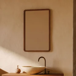 Kave Home Badkameraccessoires|Spiegel Shamel Teakhout, 70 x 45cm