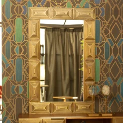 Dutchbone Gouden Spiegels|Spiegel Volan mangohout, 110x70cm, kleur goud Antique Brass