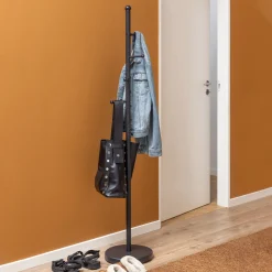 Bendt Staande Kapstokken|Staande Kapstok Hedvig Met 6 haakjes, 170cm hoog Zwart