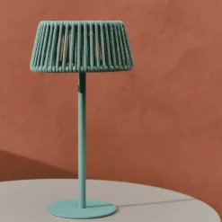 Kave Home Tafellampen Voor Buiten|Tafellampen|Tafellamp Aldet Op zonne-energie Turquoise