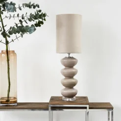 Rivièra Maison Tafellampen|Tafellamp Beaugrand Glas, kleur (excl. kap) Beige