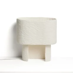 Kave Home Tafellampen|Tafellamp Bedala Papier-maché, 38cm Wit