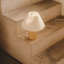 Kave Home Tafellampen|Tafellamp Benicarlo Rubberhout, 33cm hoog Beige