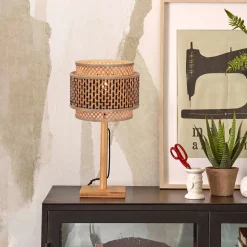 GOOD&MOJO Tafellampen|Tafellamp Bhutan Bamboe, 40cm Naturel/Zwart
