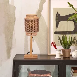 GOOD&MOJO Tafellampen|Tafellamp Bhutan Bamboe, 45cm Naturel/Zwart