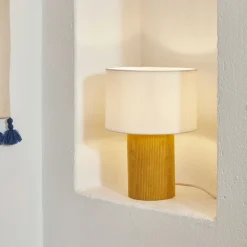 Kave Home Tafellampen|Tafellamp Bianella Rib Velvet