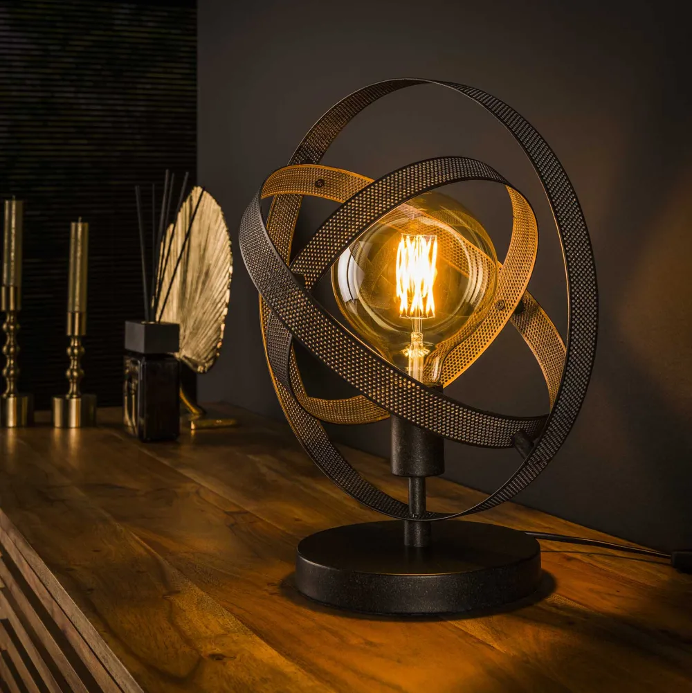 LifestyleFurn Tafellampen|Tafellamp Brando 38cm, kleur Artic zwart