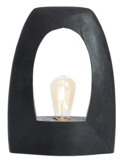 Light & Living Tafellampen|Tafellamp Carini Mangohout, 35cm