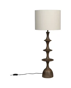 Dutchbone Tafellampen|Tafellamp Cath Mangohout en linnen