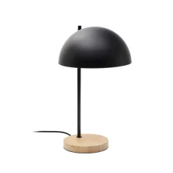 Kave Home Tafellampen|Tafellamp Catlar Essenhout en metaal Zwart
