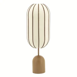 By-Boo Tafellampen|Tafellamp Cocoon Linnen en leder, 80cm, kleur Bruin