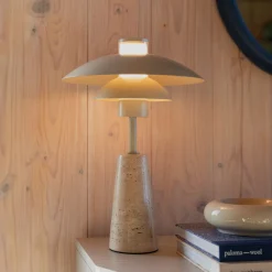 Zuiver Tafellampen|Tafellamp Cole Travertin, 37cm