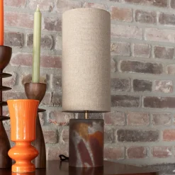 Dutchbone Tafellampen|Tafellamp Earl Geweven stof en glas