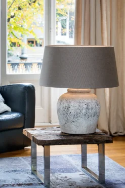 Light & Living Tafellampen|Tafellamp Etna Keramiek, 50cm, kleur (excl. kap) Antiek Grijs