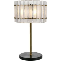 Richmond Interiors Tafellampen|Tafellamp Feline Glas en Antique Brass, 80cm