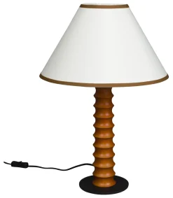 Dutchbone Tafellampen|Tafellamp Horace Katoen en eikenhout