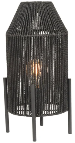 LABEL51 Tafellampen|Tafellamp Ibiza Jute Zwart