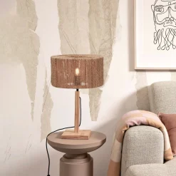 GOOD&MOJO Tafellampen|Tafellamp Iguazu Bamboe en jute, 37cm Naturel