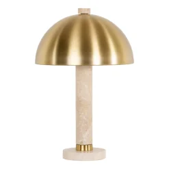 Richmond Interiors Tafellampen|Tafellamp Jara Travertin, 53cm Brushed gold