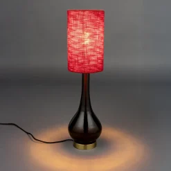 Dutchbone Tafellampen|Tafellamp Jules Geweven stof en glas