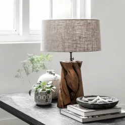 MUST Living Tafellampen|Tafellamp Jungle Teakhout Naturel