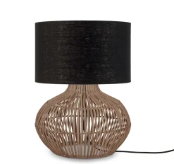 GOOD&MOJO Tafellampen|Tafellamp Kalahari Rotan en linnen, 48cm