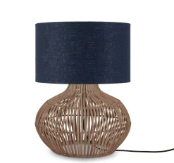 GOOD&MOJO Tafellampen|Tafellamp Kalahari Rotan en linnen, 48cm