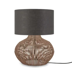 GOOD&MOJO Tafellampen|Tafellamp Kalahari Rotan en linnen, 48cm
