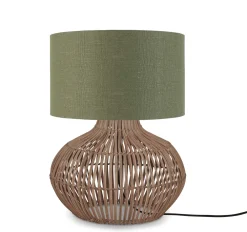GOOD&MOJO Tafellampen|Tafellamp Kalahari Rotan en linnen, 48cm
