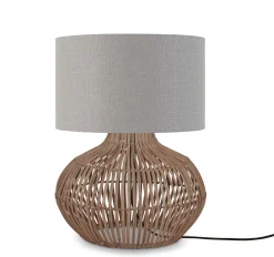 GOOD&MOJO Tafellampen|Tafellamp Kalahari Rotan en linnen, 48cm