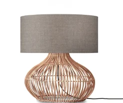 GOOD&MOJO Tafellampen|Tafellamp Kalahari Rotan en linnen, 60cm