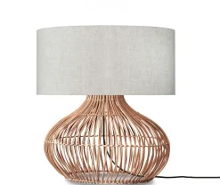 GOOD&MOJO Tafellampen|Tafellamp Kalahari Rotan en linnen, 60cm