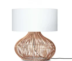 GOOD&MOJO Tafellampen|Tafellamp Kalahari Rotan en linnen, 60cm