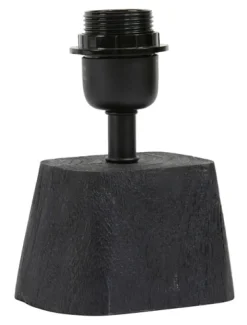 Light & Living Tafellampen|Tafellamp Kardan Mangohout, 19cm, kleur (excl. kap) Mat Zwart