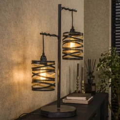 LifestyleFurn Tafellampen|Tafellamp Kristina 2-lamps Slate Grey