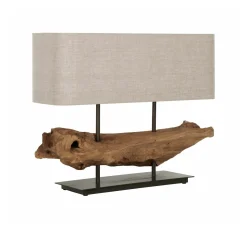 MUST Living Tafellampen|Tafellamp Log Erosion Teakhout, 58cm