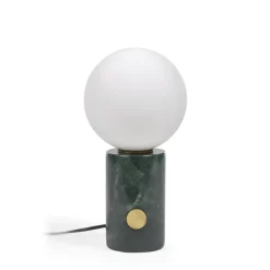 Kave Home Tafellampen|Tafellamp Lonela Marmer en messing, 29cm hoog Donkergroen