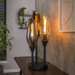 LifestyleFurn Tafellampen|Tafellamp Luvia Gemixt glas, 3-lamps