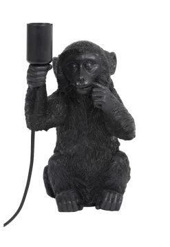 Light & Living Tafellampen|Tafellamp Monkey 34cm Zwart