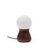 Kave Home Tafellampen|Tafellamp Okeni Notenhout en glas, 26cm